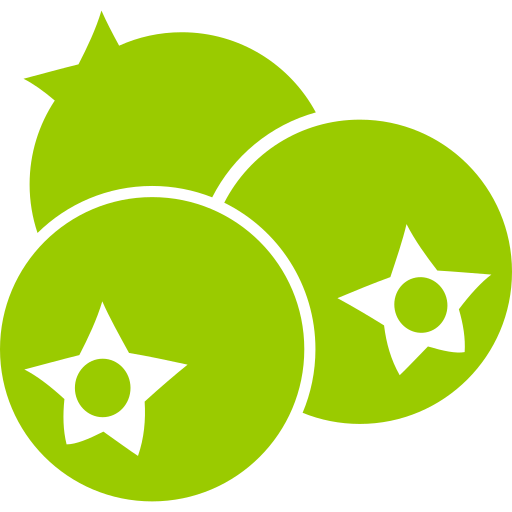 bilberry Icona di mirtilli stilizzati color verde